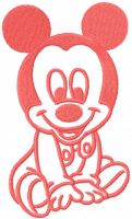 Mickbaby pink embroidery design