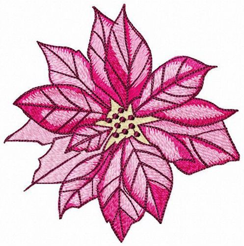 Gorgeous pink flower machine embroidery design