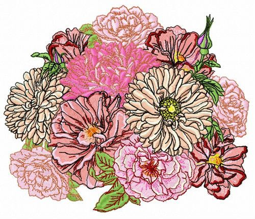 Summer bouquet 2 machine embroidery design