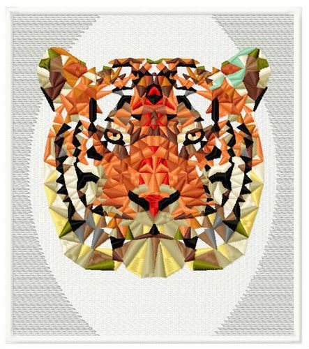 Mosaic tiger 4 machine embroidery design