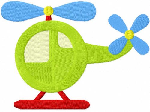 Helicopter toy embroidery design