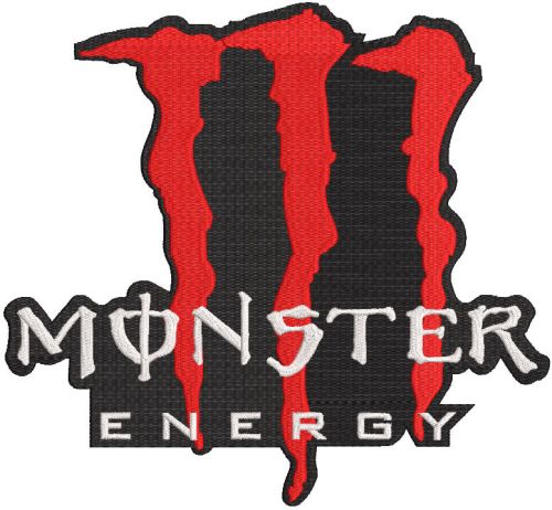 Monster energy red logo embroidery design