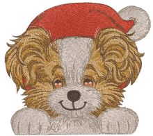 Funny Santa dog embroidery design
