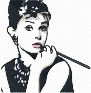 Audrey Hepburn embroidery design