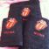 Embroidered black towels with Rolling Stones logo 