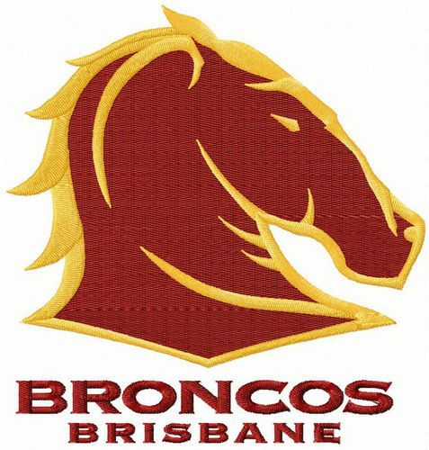 Brisbane Broncos logo machine embroidery design