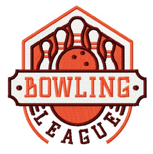 Bowling league 4 machine embroidery design