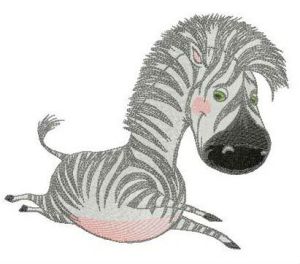 Happy baby zebra embroidery design