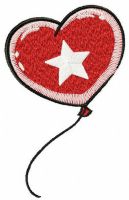 Heart-shaped balloon embroidery design