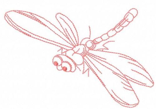 Pink dragonfly free embroidery design
