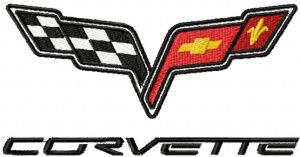 Chevrolet Corvette logo embroidery design