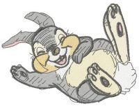 Thumper happy embroidery design