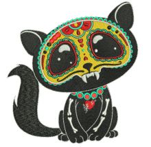 Vampire cat embroidery design