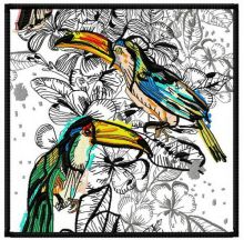 Toucan couple embroidery design