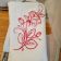 Kitchen embroidered towel with red rose on it