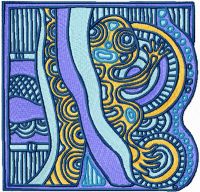 Frog hunting embroidery design