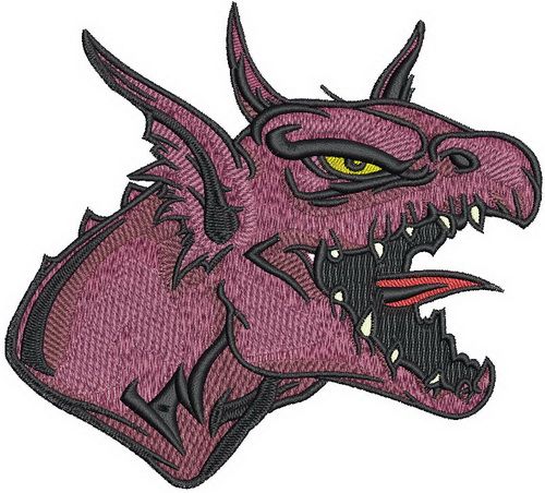 Angry dragon machine embroidery design