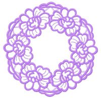 Flower wreath embroidery design