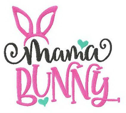 Mama bunny machine embroidery design