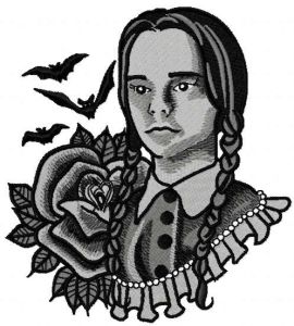 Wednesday Addams Family embroidery design