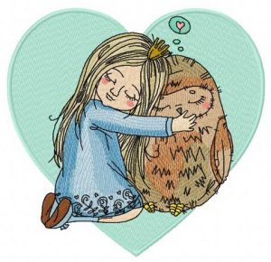 Friendship with owl embroidery design