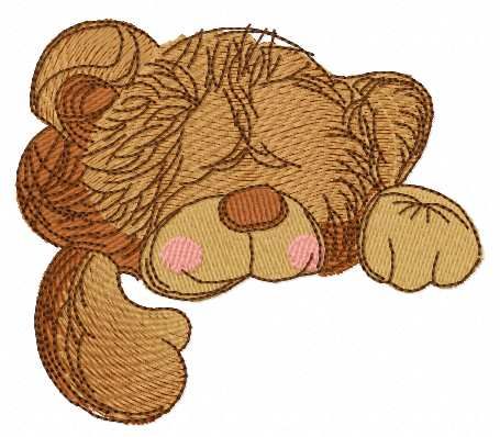 Sleeping teddy bear toy free embroidery design