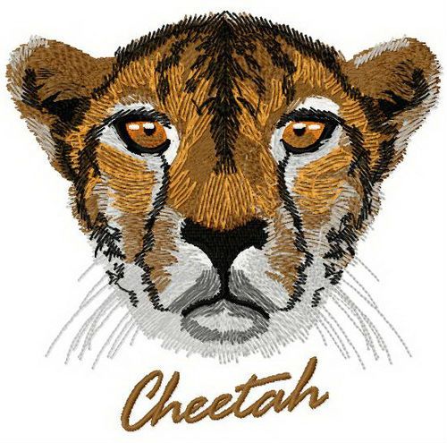Cheetah machine embroidery design