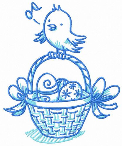Easter bird songs machine embroidery design