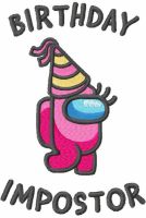 Birthday Impostor embroidery design