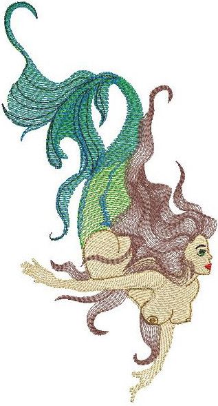 Mermaid jblon machine embroidery design