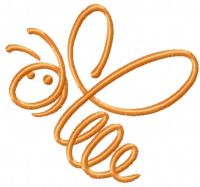 Orange bee free embroidery design