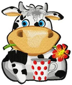 Lovely cow embroidery design