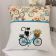 Embroidered pillow with vintage scene design