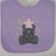 Cute fluffy teddy bear embroidered on purple bib