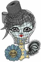 Strange doll embroidery design