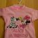 Minnie Mouse and zebra design on embroidered pink  t-shirt