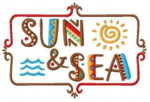 Sun & sea embroidery design