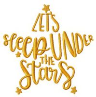 Let's sleep under the stars embroidery design