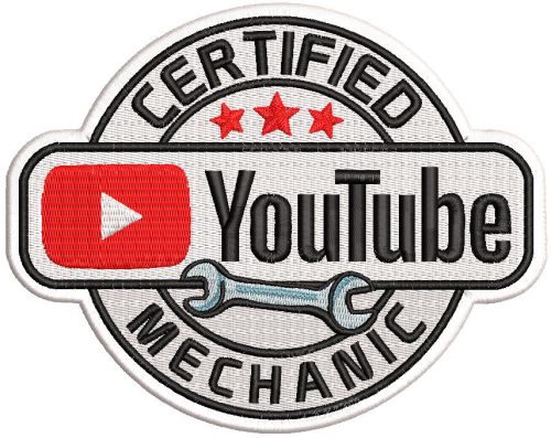 Youtube certified mechanic embroidery design