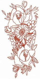 Exotic bouquet embroidery design