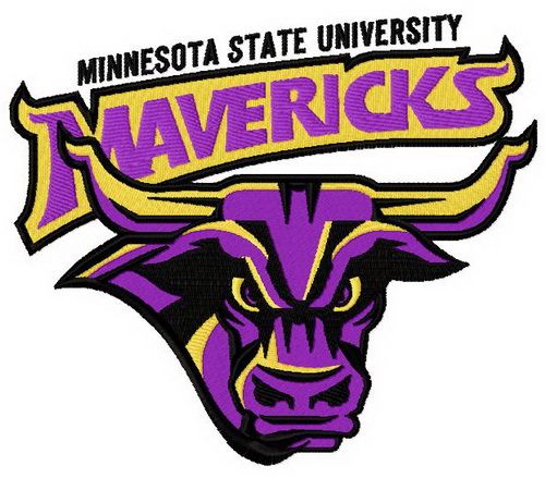 Minnesota State Mavericks logo machine embroidery design