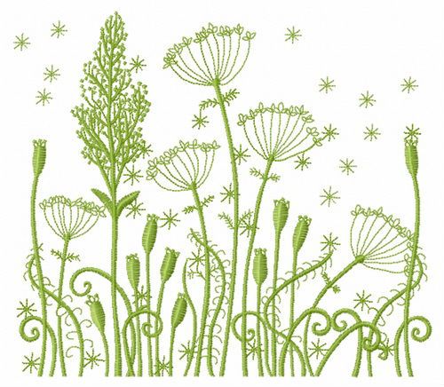 Dance of field herbs machine embroidery design