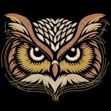 Woodland bird owl embroidery design