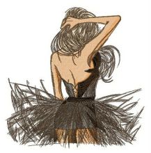 Mysterious dancer embroidery design