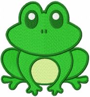 Cute green frog free embroidery design
