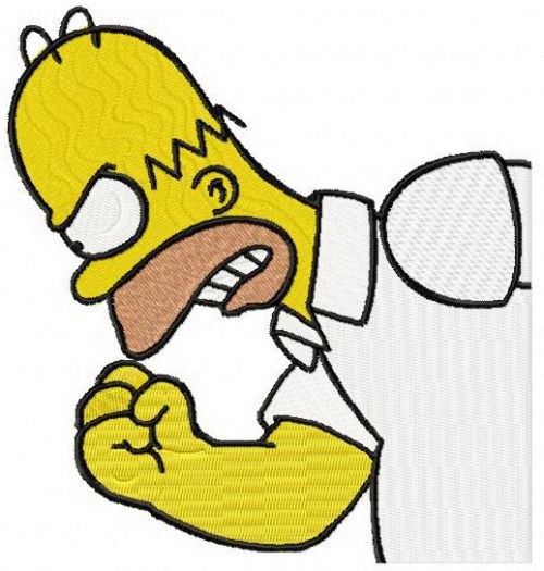 Homer angry machine embroidery design