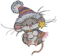 Mouse in a knitted hat