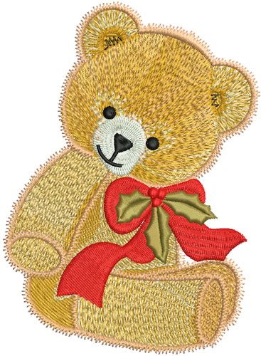 Teddy bear Christmas gift 2 machine embroidery design