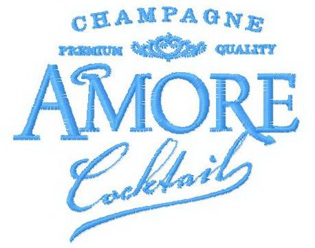 Amore logo machine embroidery design