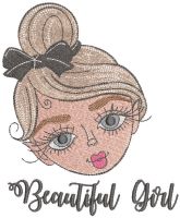 Beautiful girl embroidery design